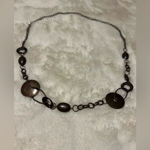 Women’s Brown/bronze Metal Link Necklace Casual Chain 32 in total 16 in per side